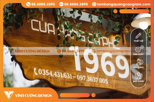 Làm bảng hiệu gỗ ngoài trời chất lượng