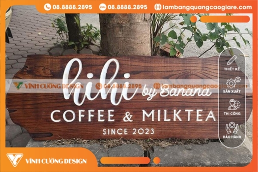 Làm bảng hiệu gỗ vintage quán cà phê & trà sữa