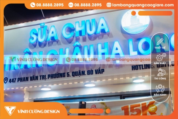 Làm bảng hiệu hộp đèn quận Gò Vấp GIÁ RẺ, CHẤT LƯỢNG 17 Làm bảng hiệu hộp đèn alu chữ mica tại quận Gò Vấp