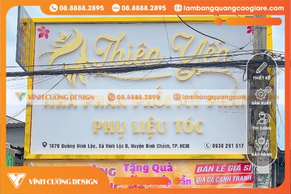 Làm bảng hiệu Inox TPHCM mỹ phẩm