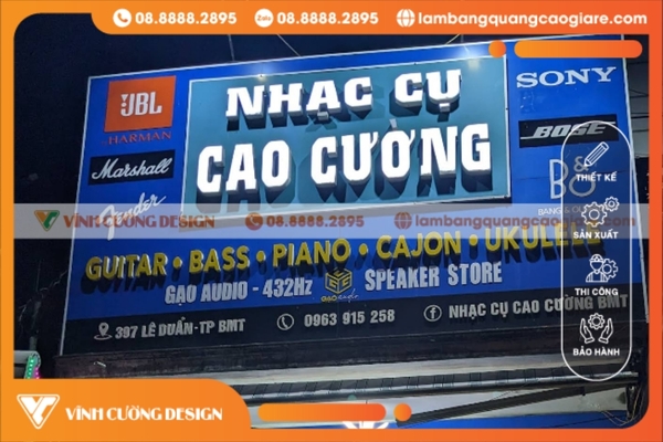 Làm bảng hiệu BMT DakLak giá rẻ, trọn gói 6 Làm bảng hiệu led quảng cáo BMT