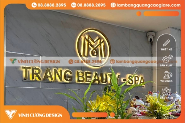 Làm bảng hiệu logo Inox kết hợp đèn led bắt mắt