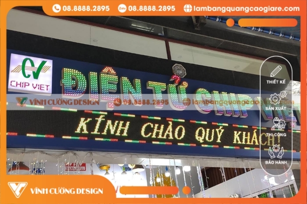 Làm bảng hiệu quảng cáo Đà Nẵng giá rẻ chất lượng 14 Làm bảng hiệu màn hình LED ma trận tại Đà Nẵng