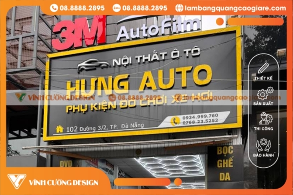 Làm bảng hiệu quảng cáo Đà Nẵng giá rẻ chất lượng 13 Làm bảng hiệu nền tôn tại Đà Nẵng