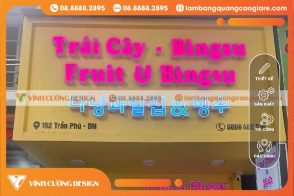 Làm bảng hiệu quảng cáo Đà Nẵng giá rẻ chất lượng 8 làm bảng hiệu quảng cáo chữ nổi Đà Nẵng