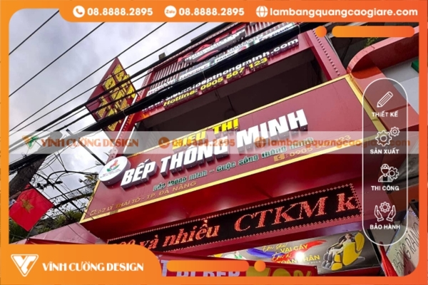 Làm bảng hiệu quảng cáo Đà Nẵng giá rẻ chất lượng 10 làm bảng hiệu quảng cáo chữ nổi inox tại Đà Nẵng