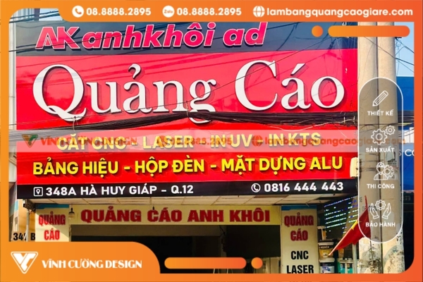 làm bảng hiệu quảng cáo quận 12 giá tốt
