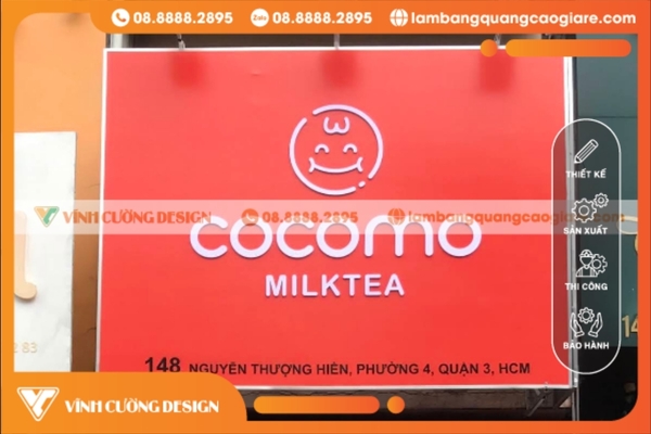 Bảng hiệu trà sữa đẹp, dễ thương, giá rẻ, uy tín tại TPHCM 36 lam bang hieu tra sua nha lam don gian