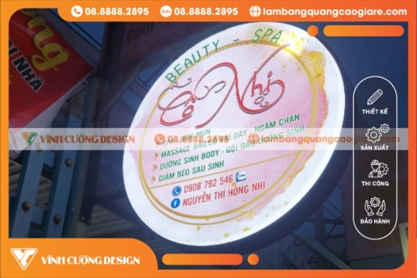 Logo hộp đèn led quảng cáo treo ngoài trời nổi bật