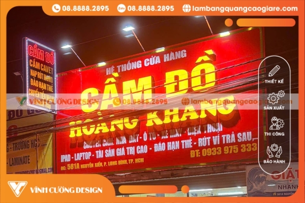 mẫu bảng hiệu cầm đồ đẹp sang trọng, rực rỡ