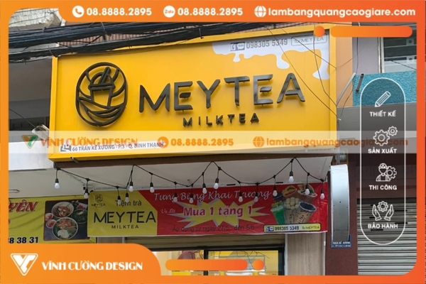 Bảng hiệu trà sữa đẹp, dễ thương, giá rẻ, uy tín tại TPHCM 48 mẫu bảng hiệu trà sữa đẹp chữ nổi ấn tượng