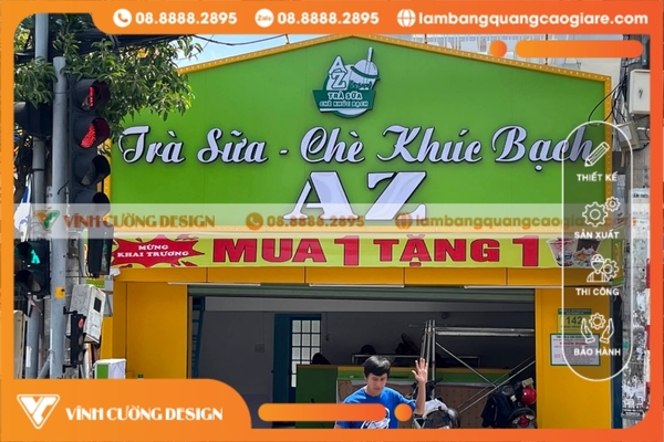 Bảng hiệu trà sữa đẹp, dễ thương, giá rẻ, uy tín tại TPHCM 2 mẫu bảng hiệu trà sữa đẹp nổi bật thu hút giới trẻ
