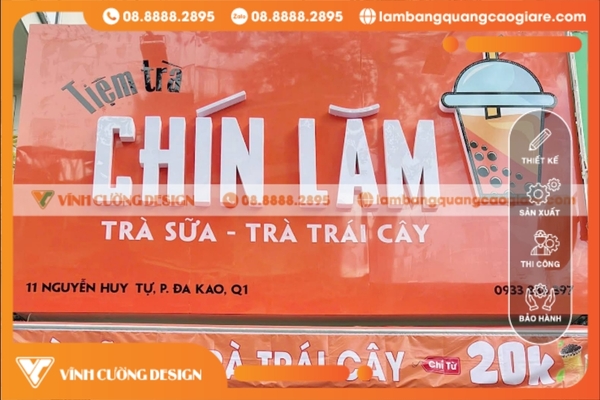 Bảng hiệu trà sữa đẹp, dễ thương, giá rẻ, uy tín tại TPHCM 40 mau bien hieu tra sua goi cam giac tuoi moi nang dong