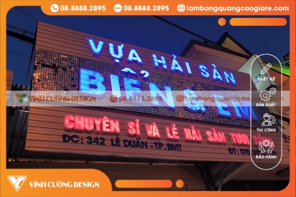 Làm bảng hiệu BMT DakLak giá rẻ, trọn gói 18 Thi công bảng hiệu chữ LED BMT