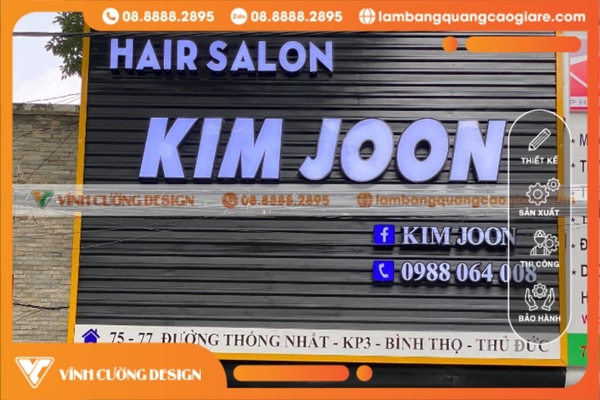 thi công bảng hiệu salon xịn sò tại Thủ Đức