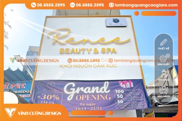 Thi công bảng hiệu spa thành công tại TPHCM