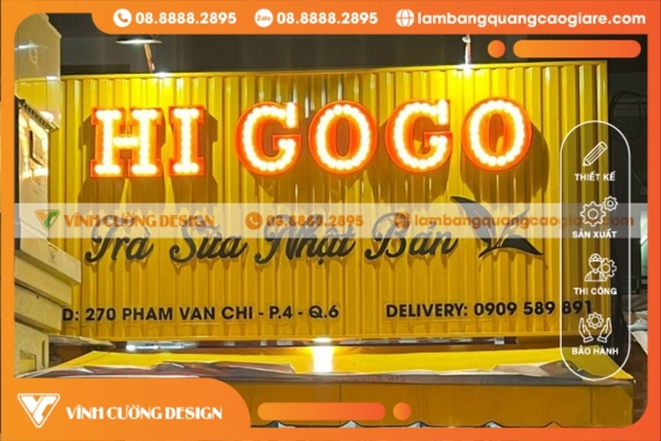 Bảng hiệu trà sữa đẹp, dễ thương, giá rẻ, uy tín tại TPHCM 20 thiet ke bang hieu tra sua ton song chu noi den led