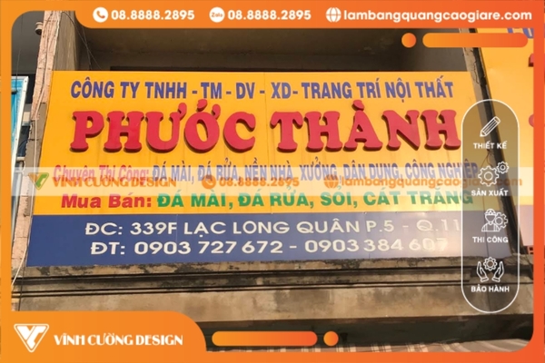 Vị trí lắp đặt bảng hiệu hộp đèn tại quận 11