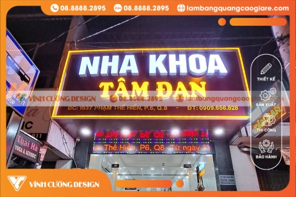 Vĩnh Cường Design chuyên làm bảng hiệu nha khoa giá rẻ, chuyên nghiệp