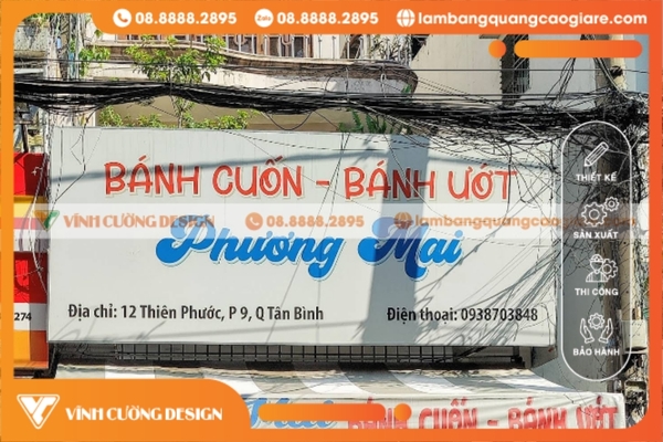 Làm bảng hiệu hộp đèn quận Tân Bình ĐẸP, GIÁ RẺ 20 Vĩnh Cường Design đơn vị thi công bảng hiệu uy tín tại quận Tân Bình