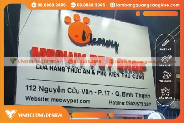 Làm bảng hiệu hộp đèn quận Bình Thạnh trọn gói, GIÁ RẺ 1 Vĩnh Cường Design là đơn vị thi công bảng hiệu hộp đèn quận Bình Thạnh chuyên nghiệp
