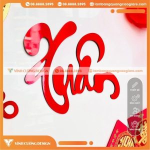 Trang trí chữ Tết kết hợp tiểu cảnh và ánh sáng