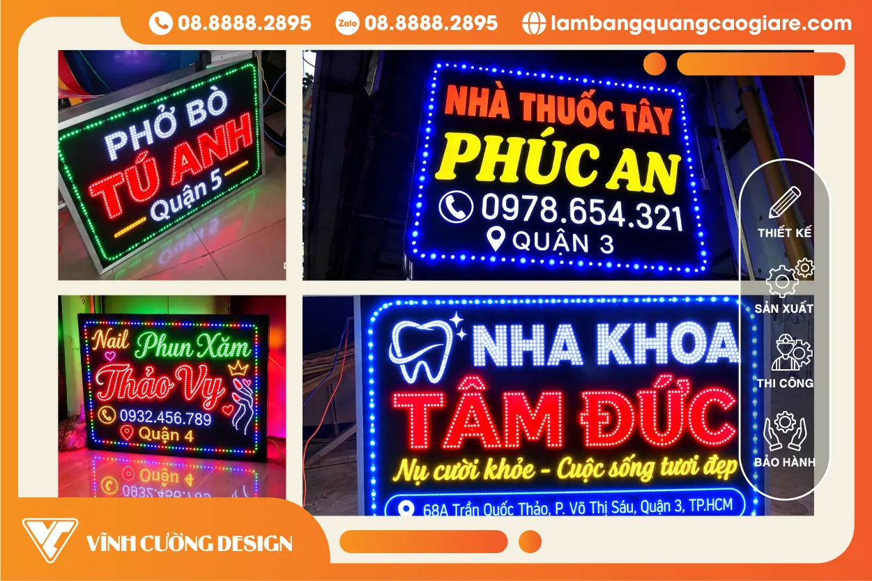Làm hộp đèn LED giá rẻ trọn gói giá rẻ tại khu vực TP HCM