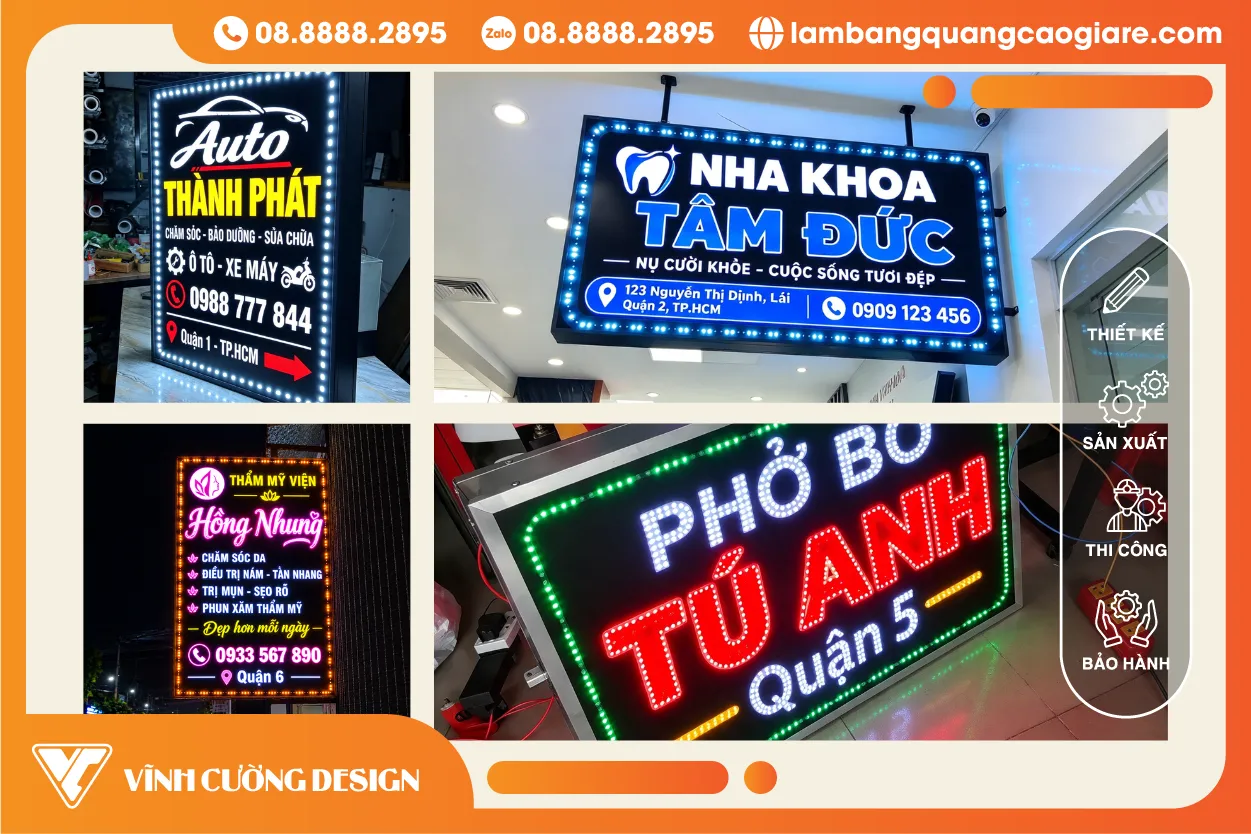 Làm hộp đèn LED giá rẻ trọn gói giá rẻ tại khu vực TP HCM