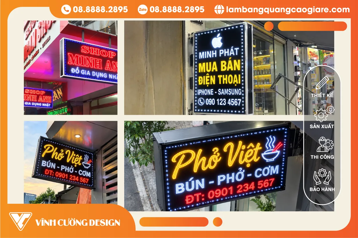 Làm hộp đèn LED giá rẻ trọn gói giá rẻ tại khu vực TP HCM