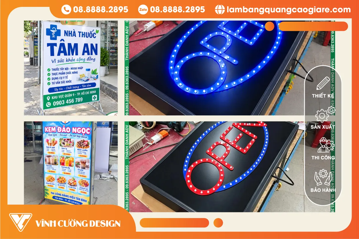Làm hộp đèn LED giá rẻ trọn gói giá rẻ tại khu vực TP HCM